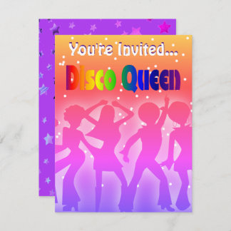 Rainbow Disco Queen| Retro 70er Party Stars Einladung