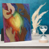 Rainbow Diversity Herz Art Print DEI Plaque Fotoplatte (Seite)