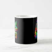 Rainbow DJ Cat with Sunglasses Kaffeetasse (Mittel)