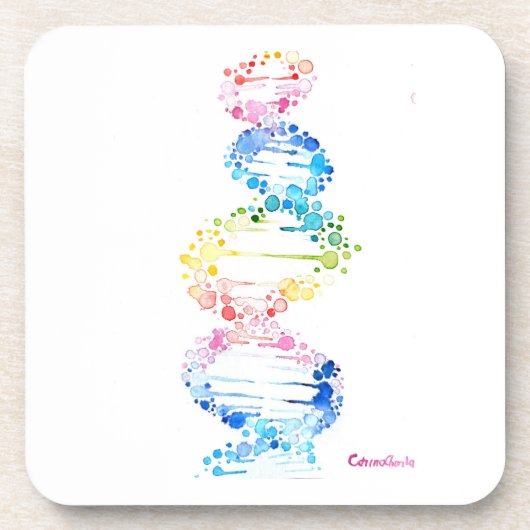 Rainbow DNA Getränkeuntersetzer (Vorderseite)
