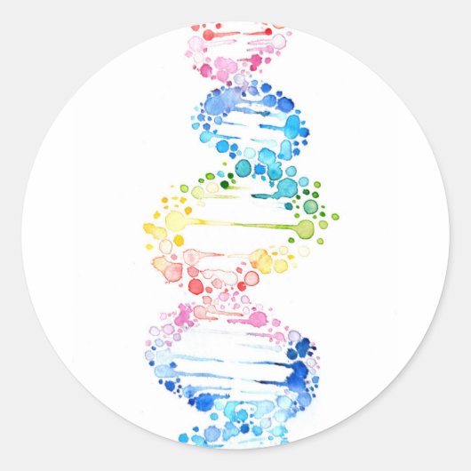 Rainbow DNA Runder Aufkleber (Vorderseite)