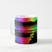 Rainbow Dock Silhouetten Kaffee Cup und Tasse (Vorderseite Links)