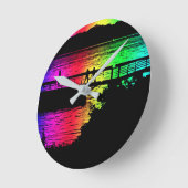 Rainbow Dock Silhouetten Wall Clock Runde Wanduhr (Winkel)