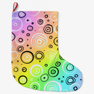 Rainbow Docks and Circles Großer Weihnachtsstrumpf
