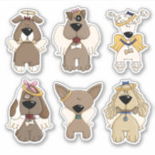 Rainbow Dog Angel Stickers Aufkleber (Vorderseite)