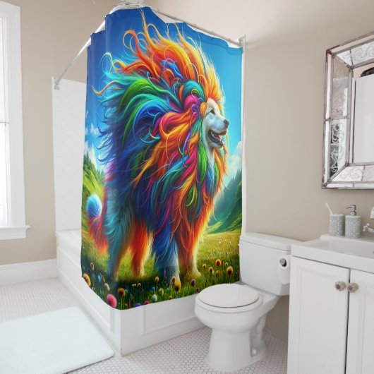 Rainbow Dog Duschvorhang (Beispiel)