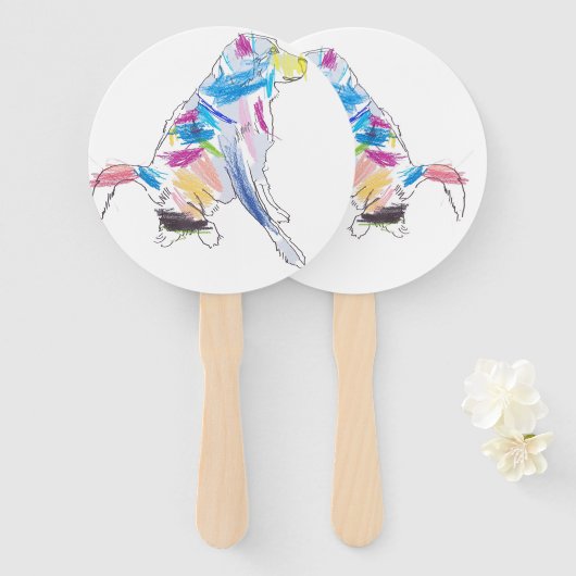 Rainbow Dog Fan Fächer (Vorne und Hinten)