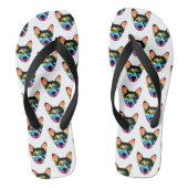 Rainbow Dog, Flip Flops Badesandalen (Fußbett)