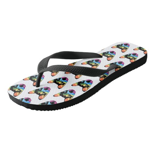 Rainbow Dog, Flip Flops Badesandalen (Schrägansicht)
