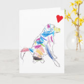 Rainbow Dog Happy Valentine's Day ! Karte (Gelbe Blume)