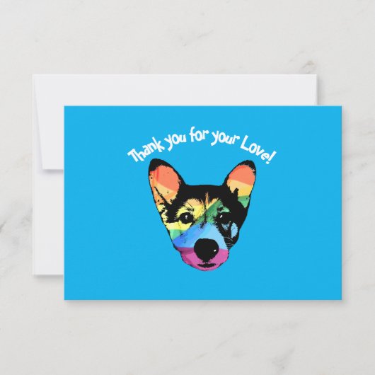 Rainbow Dog, Karte, danke Karte (Vorderseite)