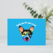 Rainbow Dog, Karte, danke Karte (Stehend Vorderseite)
