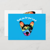 Rainbow Dog, Karte, danke Karte (Vorne/Hinten)