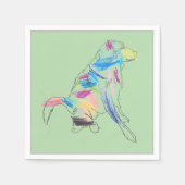 Rainbow Dog Lime Grünbuch Napkins Serviette (Vorderseite)