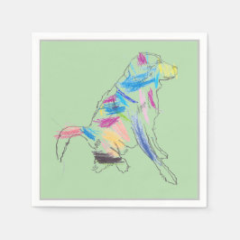 Rainbow Dog Lime Grünbuch Napkins Serviette