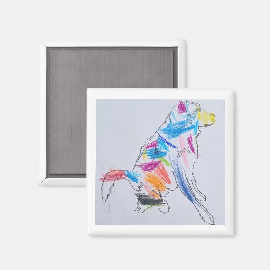 Rainbow Dog Magnet (Vorderseite/Rückseite)