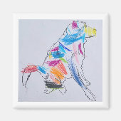 Rainbow Dog Magnet (Vorne)