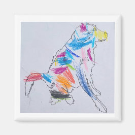 Rainbow Dog Magnet