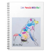 "Rainbow Dog"-Notebook Notizblock (Vorderseite)