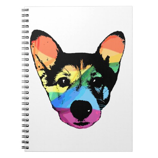Rainbow Dog, Notizbuch, Spiralheft Notizblock (Vorderseite)