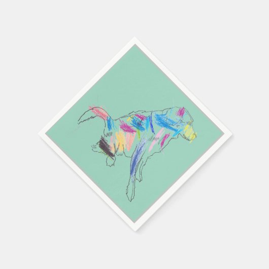 Rainbow Dog Party Napkin Serviette (Ecke)