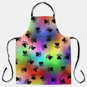 Rainbow Dog Paw Prints Schürze (Vorderseite)