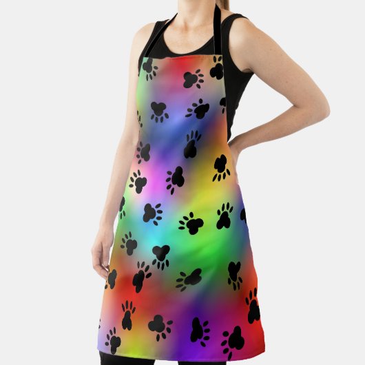 Rainbow Dog Paw Prints Schürze (InSitu)