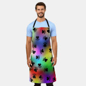 Rainbow Dog Paw Prints Schürze (Getragen)