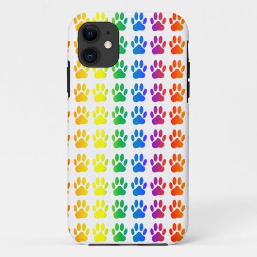 Rainbow Dog Pawprint Case-Mate iPhone Hülle (Rückseite)
