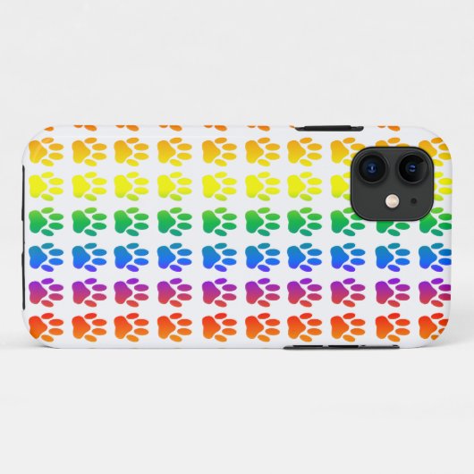 Rainbow Dog Pawprint Case-Mate iPhone Hülle (Rückseite (Horizontal))