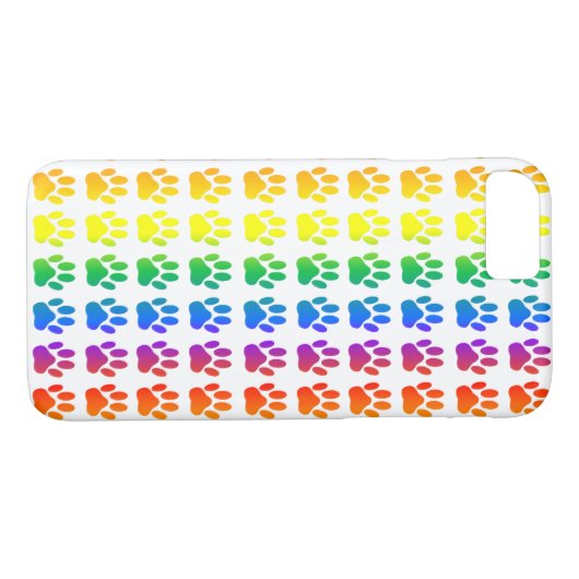 Rainbow Dog Pawprint Case-Mate iPhone Hülle (Rückseite (Horizontal))