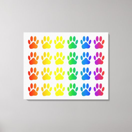 Rainbow Dog Pawprint Leinwanddruck (Vorderseite)