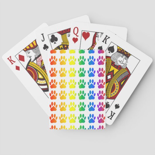 Rainbow Dog Pawprint Spielkarten (Rückseite)