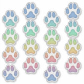 Rainbow Dog Pawprints Animal Tracks Decals Aufkleber (Vorderseite)