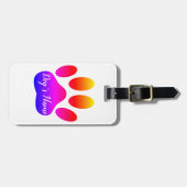 Rainbow Dog Pfosten Druck mit Individuelle Name Gepäckanhänger (Vorderseite horizontal)