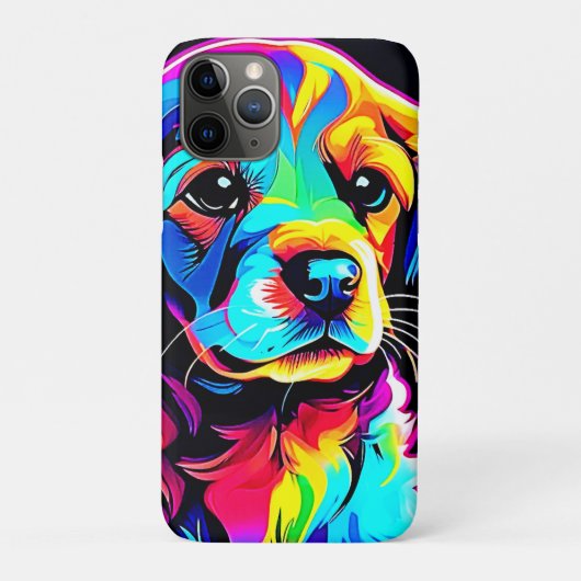Rainbow Dog Portrait Art Case-Mate iPhone Hülle (Rückseite)