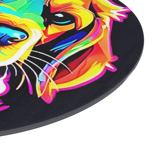 Rainbow Dog Portrait Art Schneidebrett (Ecke)