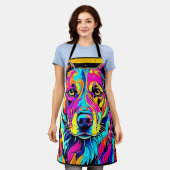 Rainbow Dog Portrait Art Schürze (Getragen)
