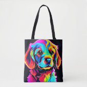Rainbow Dog Portrait Art Tasche (Vorderseite)