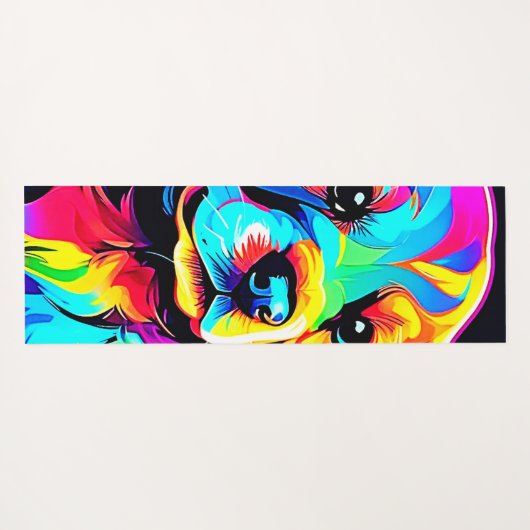 Rainbow Dog Portrait Art Yogamatte (Rückseite (Horizontal))