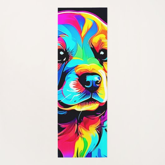Rainbow Dog Portrait Art Yogamatte (Rückseite)