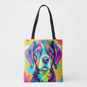 Rainbow Dog Portrait Design Tasche (Vorderseite)