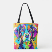 Rainbow Dog Portrait Design Tasche (Rückseite)
