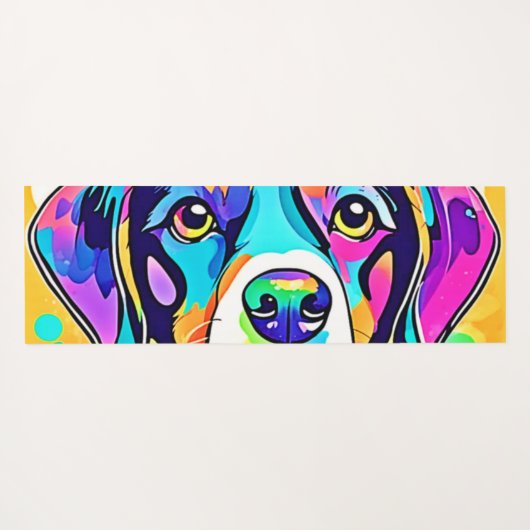 Rainbow Dog Portrait Design Yogamatte (Rückseite (Horizontal))