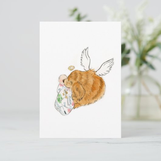 Rainbow Dog Sympathy Card Dankeskarte (Stehend Vorderseite)