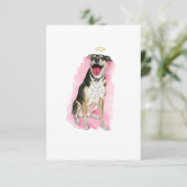 Rainbow Dog Sympathy Card Dankeskarte (Stehend Vorderseite)