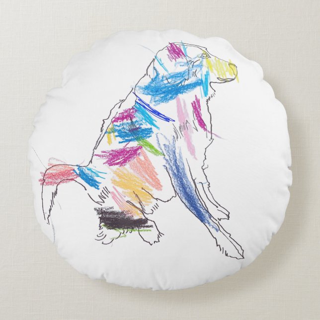 Rainbow Dog Throw Kissen (Vorderseite)