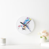 Rainbow Dog Throw Kissen Runde Wanduhr (Zuhause)