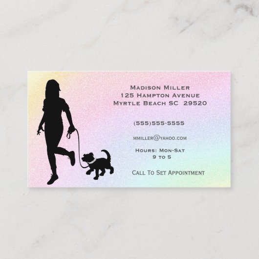 Rainbow Dog Walker/Pet Sitter Visitenkarte (Rückseite)