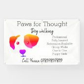 Rainbow Dog Walking Dog Grooming Business Banner (Horizontal)